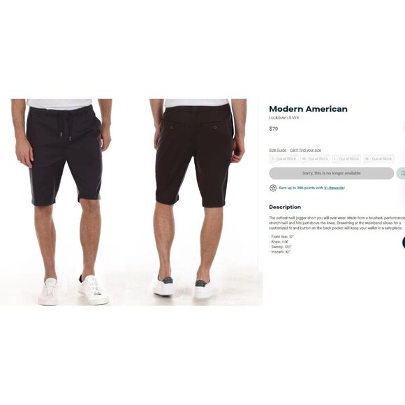 Modern American Lockdown Shorts Size XL Men’s Pull On Vintage Black Brush Twill - Picture 6 of 7